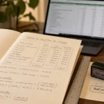 Tableau de répartition des charges bail commercial, décompte manuscrit