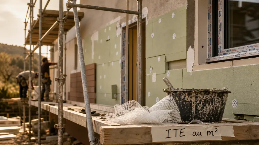 Tarif isolation exterieur : chantier ITE au m², enduit et isolant