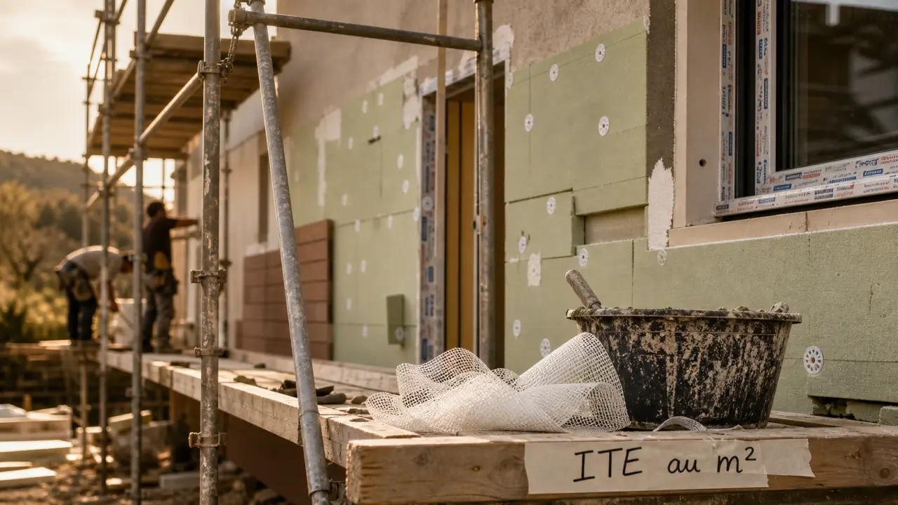 Tarif isolation exterieur : chantier ITE au m², enduit et isolant