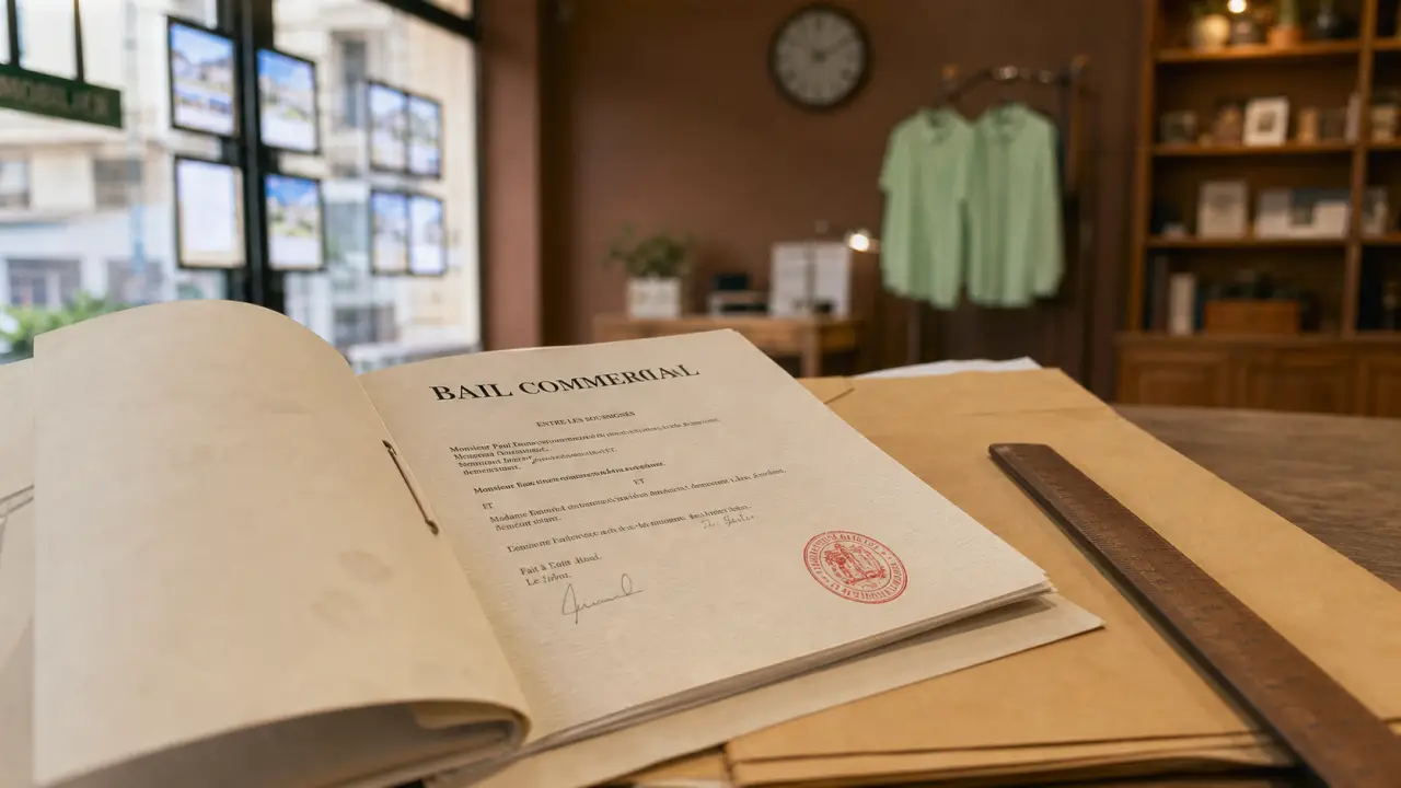 Enregistrement bail commercial : bail signé et timbre rouge visible