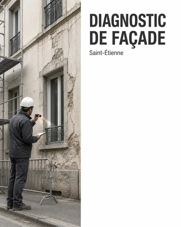 ravalement facade saint etienne : façade ancienne avec fissures et humidité avant rénovation