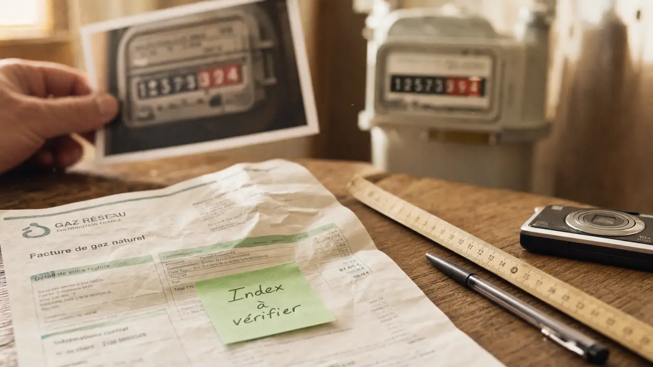 Facture gaz trop élevée Engie : index compteur à vérifier