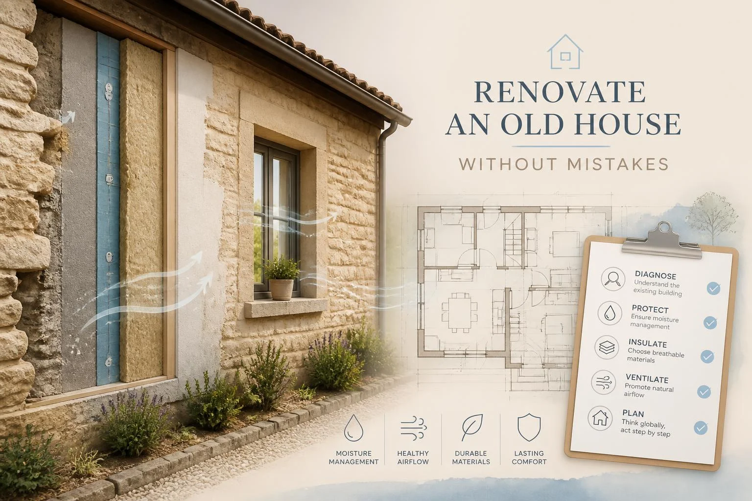 Rénover une maison ancienne : ordre des travaux et aides